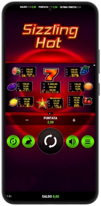 Sizzling hot Leggi le vincite: